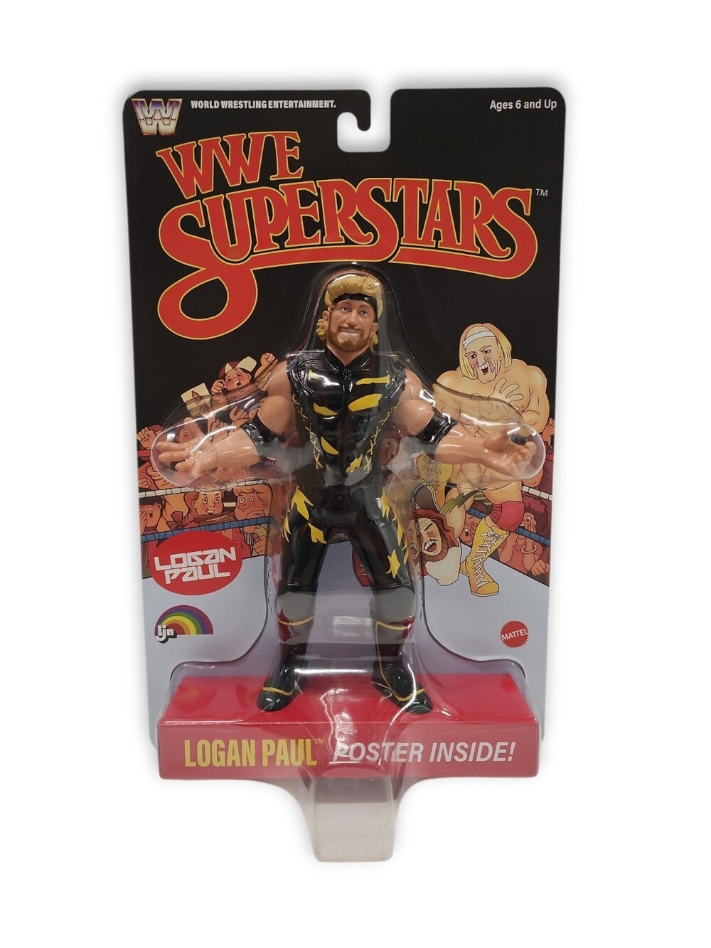 New WWE SUPERSTARS LJN LOGAN PAUL 8” BLACK CARD RETRO MATTEL